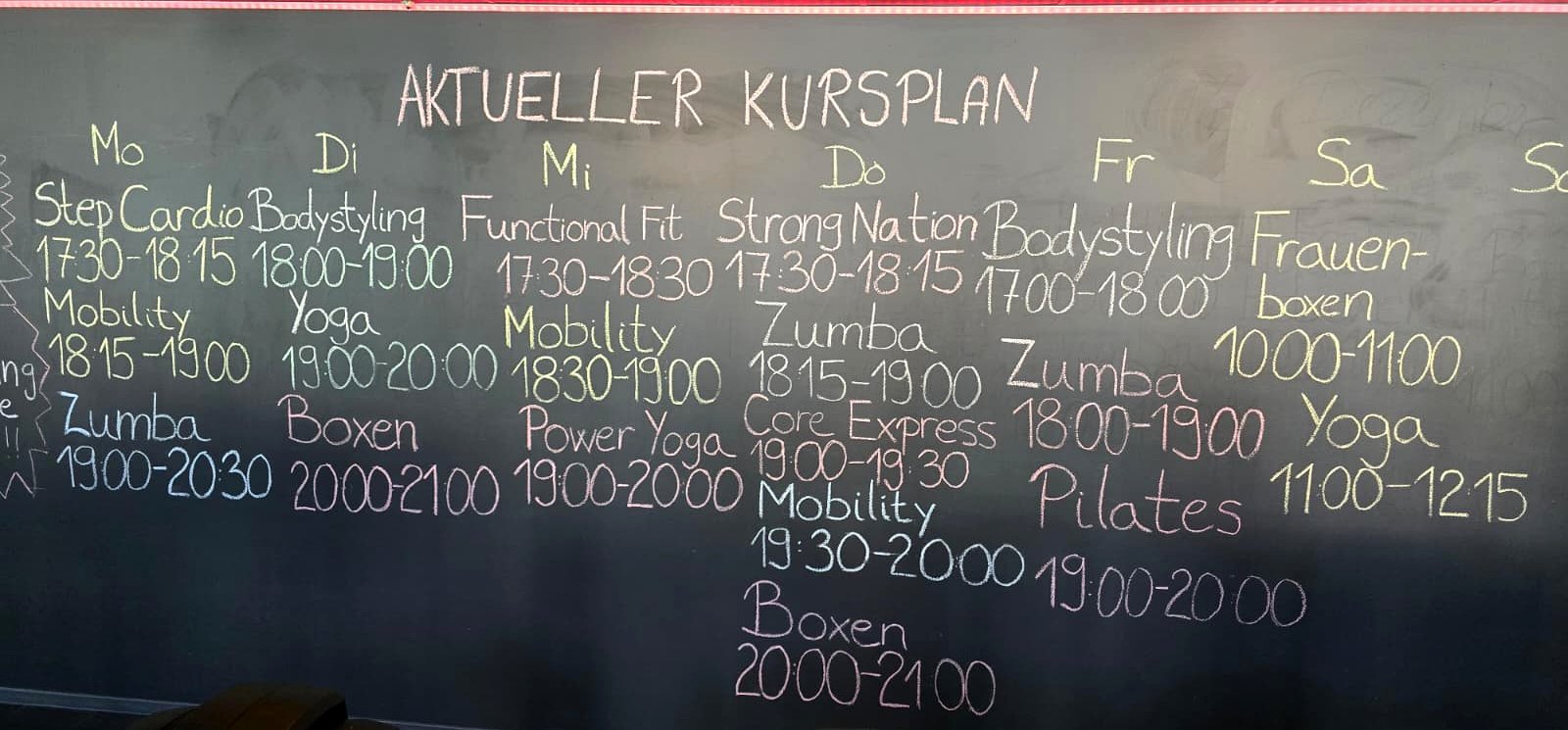 Blasky Fitness Kursplan – Stand Juli 2026 Blasky Fitness Kursplan